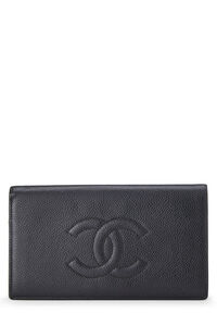 Chanel Black Caviar Timeless 'CC' Compact Wallet Q6A2FV0FKB051