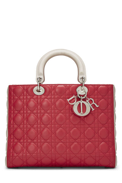 Pink Cannage Quilted Lambskin Lady Dior Large