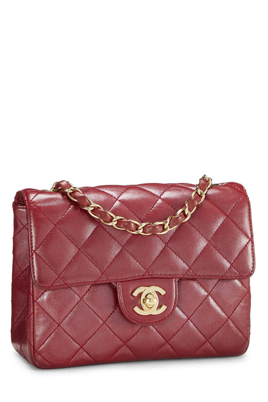 Red Quilted Lambskin Half Flap Mini, , large image number 3
