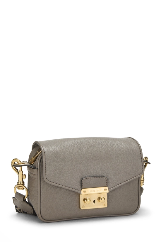 Grey Leather Buckle Crossbody Bag, , large image number 1