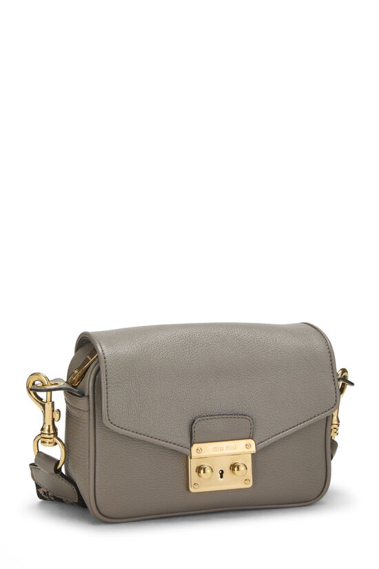 Grey Leather Buckle Crossbody Bag, , large image number 1