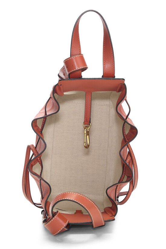 Orange Calfskin Hammock Drawstring Bag Small, , large image number 5