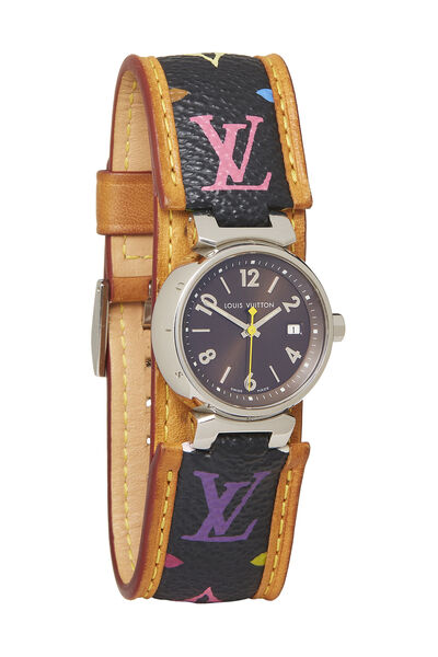 Louis Vuitton monogram leather strap for watches brown & green