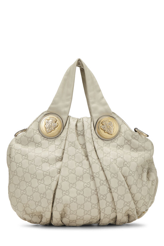 Beige Gucci Signature Leather Hysteria Convertible Tote Large, , large image number 6
