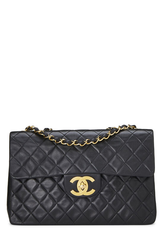 Chanel Black Quilted Lambskin Half Flap Maxi Q6B0271IK6360