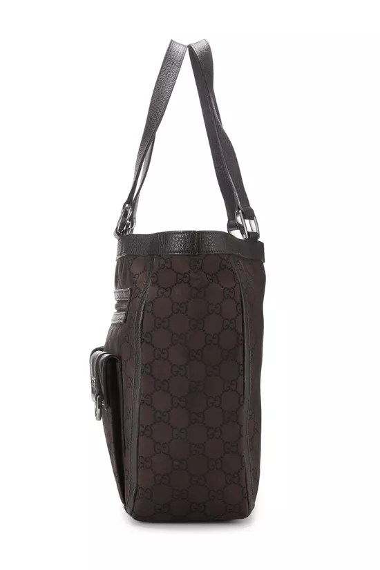 Brown GG Nylon Abbey Pocket Tote, , large image number 2