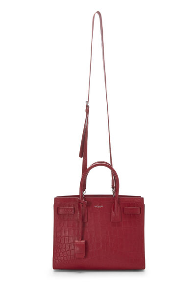 Red Embossed Classic Sac de Jour Baby, , large