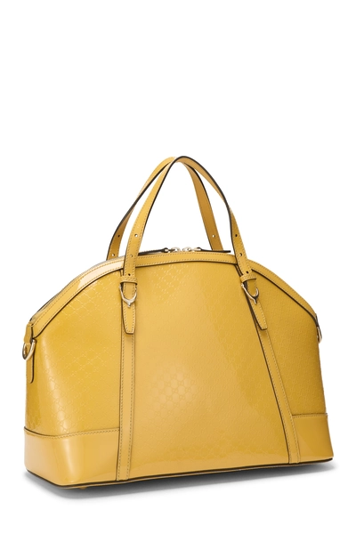 Yellow Patent Microguccissima Nice Top Handle Bag Medium, , large