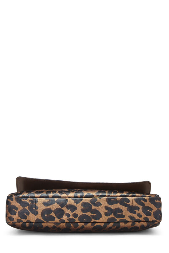 Brown Leather Leopard Nocturne African Queen Clutch , , large image number 6