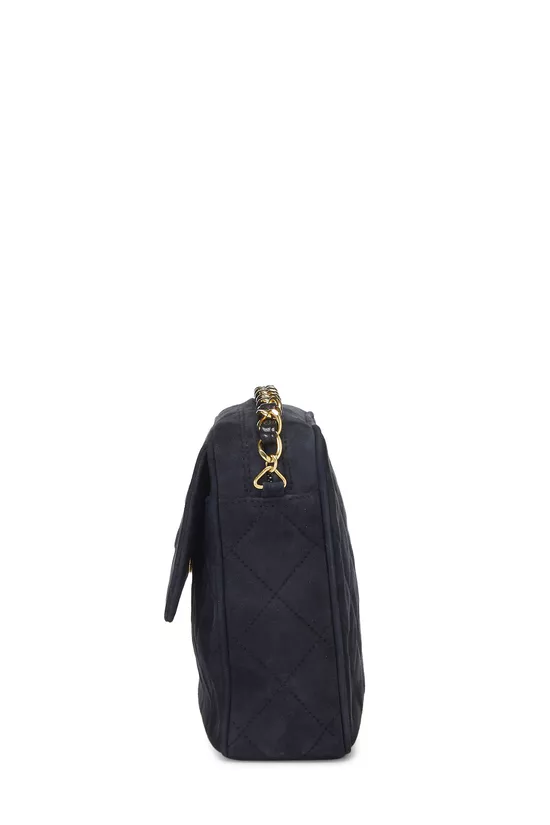 Navy Quilted Suede Pocket Camera Bag Medium, , large image number 3