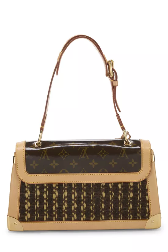 Brown Patent Monogram Tweedy Shoulder Bag, , large image number 3