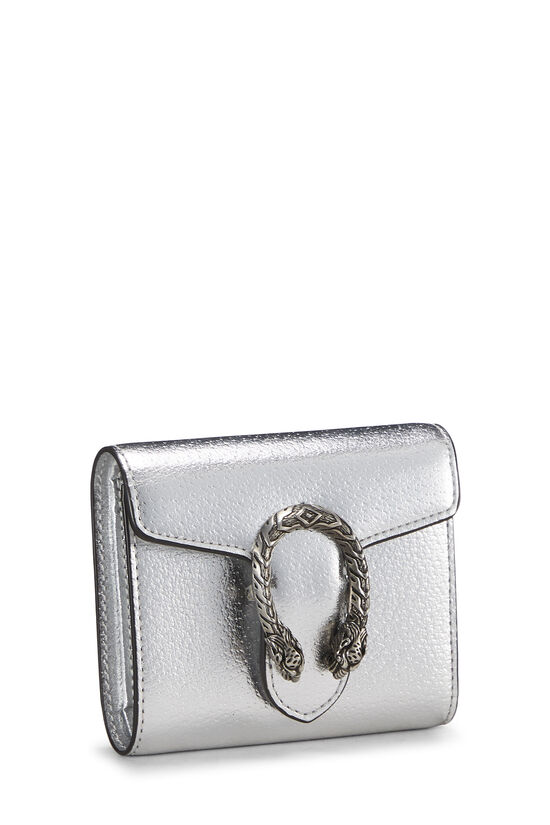 Silver Leather Dionysus Compact Wallet, , large image number 1