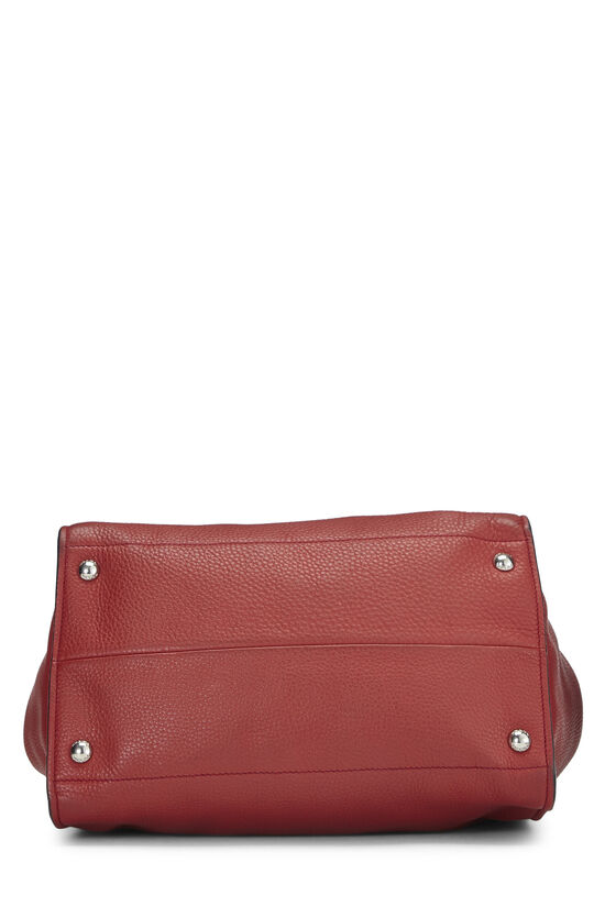 Red Vitello Daino Convertible Handbag, , large image number 5