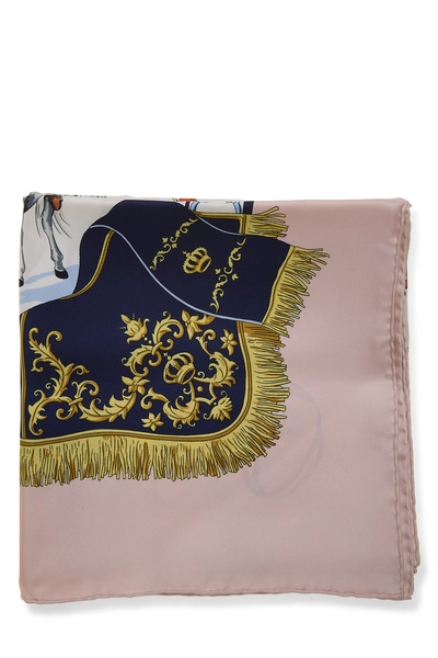 Pink & Multicolor 'Real Escuela Andaluza' Silk Scarf 90, , large