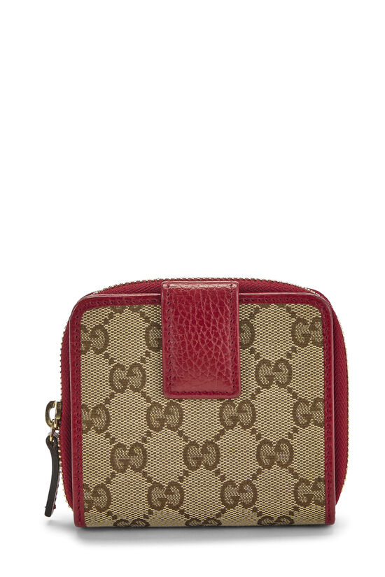 Red Original GG Canvas French Zip Around Wallet, , large image number 2