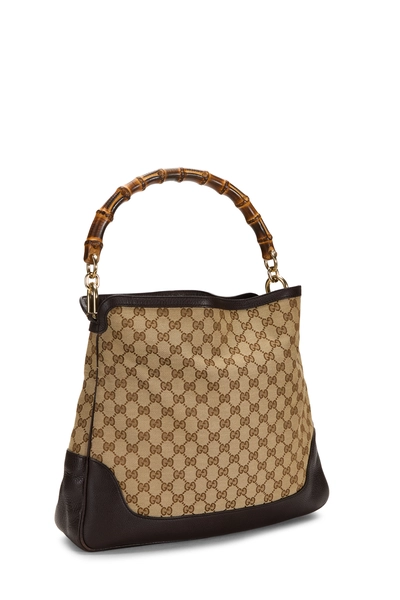Gucci Brown Original GG Canvas Diana Bamboo Hobo Large — photo 2