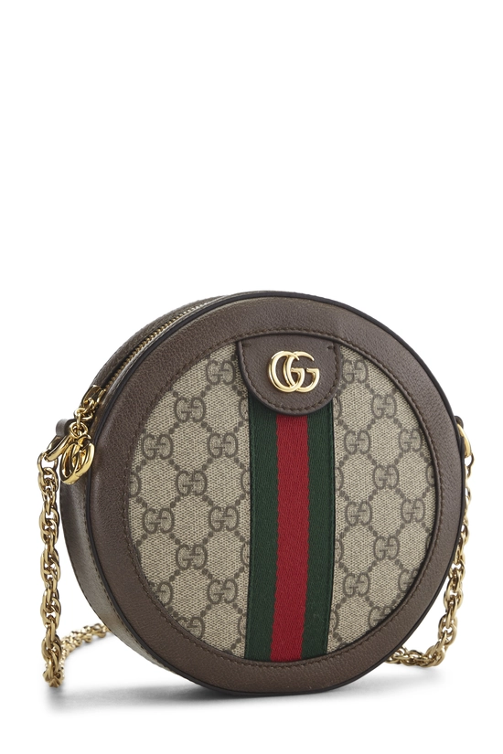 Brown GG Supreme Ophidia Round Shoulder Bag Mini, , large image number 1