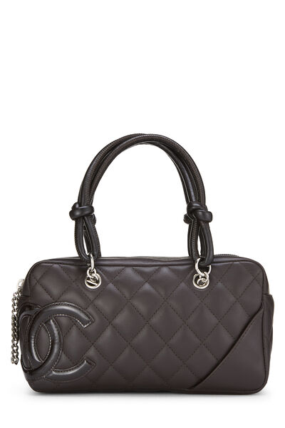 Brown Calfskin Cambon Handbag Small