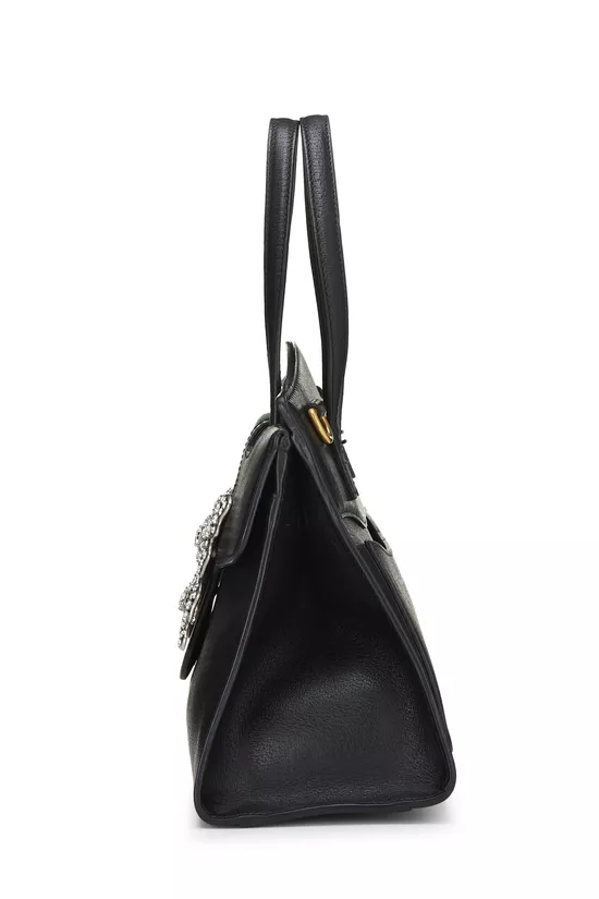 Black Leather Butterfly Totem Handbag Medium, , large image number 2