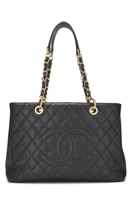 Black Quilted Caviar Grand Shopping Tote (GST), , large image number 0