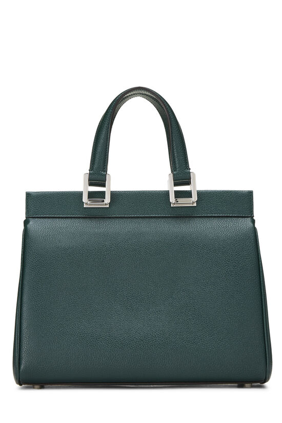 Green Grained Leather Zumi Top Handle Bag Small, , large image number 4