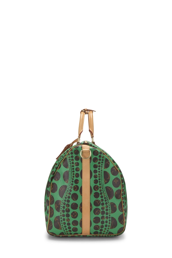 Yayoi Kusama x Louis Vuitton Green Infinity Dots Keepall Bandouliere 55, , large image number 2