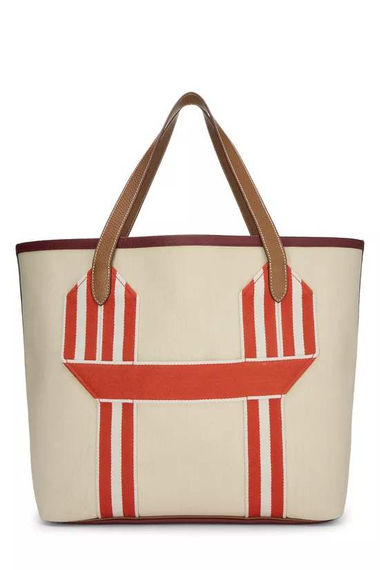 Beige Canvas Pursangle Tote, , large image number 3