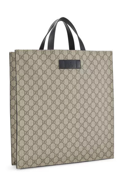 Black GG Supreme Canvas Web Vertical Tote, , large