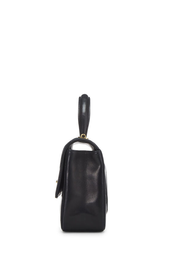 Black Chevron Lambskin Top Handle Bag, , large image number 4