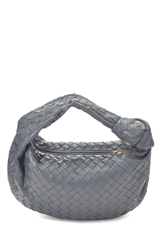 Grey Intrecciato Leather Teen Jodie, , large image number 3