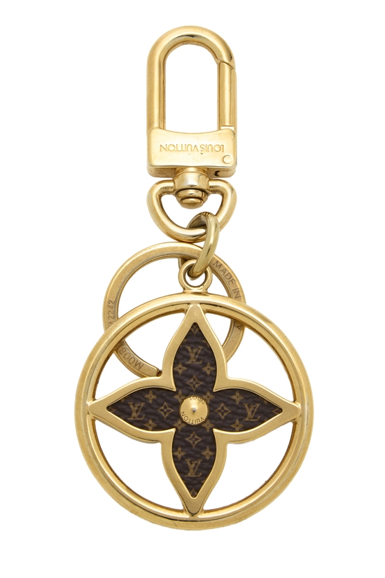 Gold Monogram Puzzle Flower Key Ring, , large image number 1