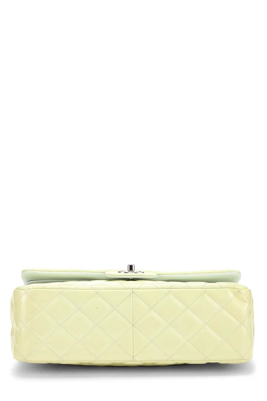 Green Quilted Patent Leather New Classic Double Flap Jumbo, , large image number 4