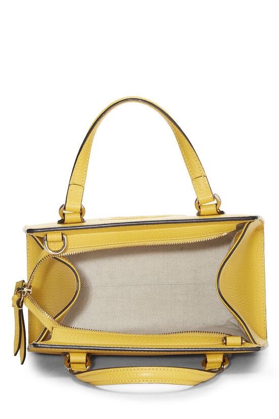 Yellow Grained Leather Soho Handbag, , large image number 5
