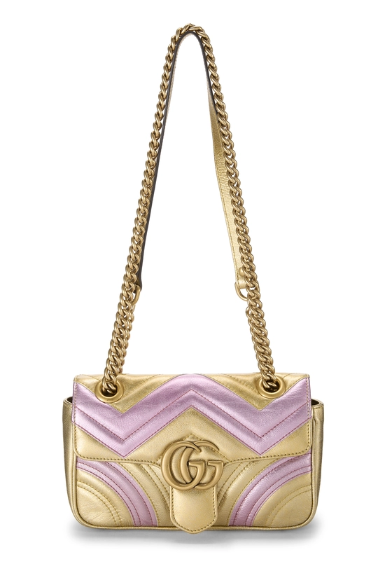 Metallic Gold GG Marmont Shoulder Bag Mini, , large image number 0