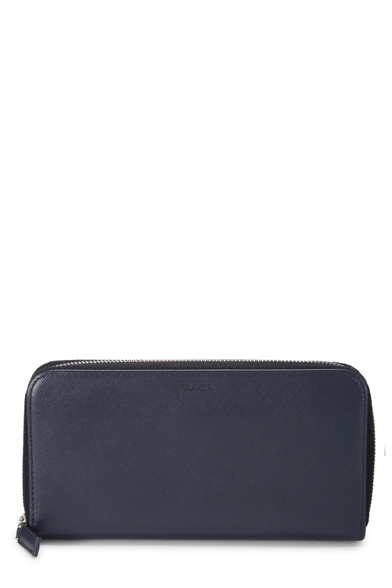 Pre-Owned Navy Saffiano Zip Around Wallet QNADVD3RBB01B