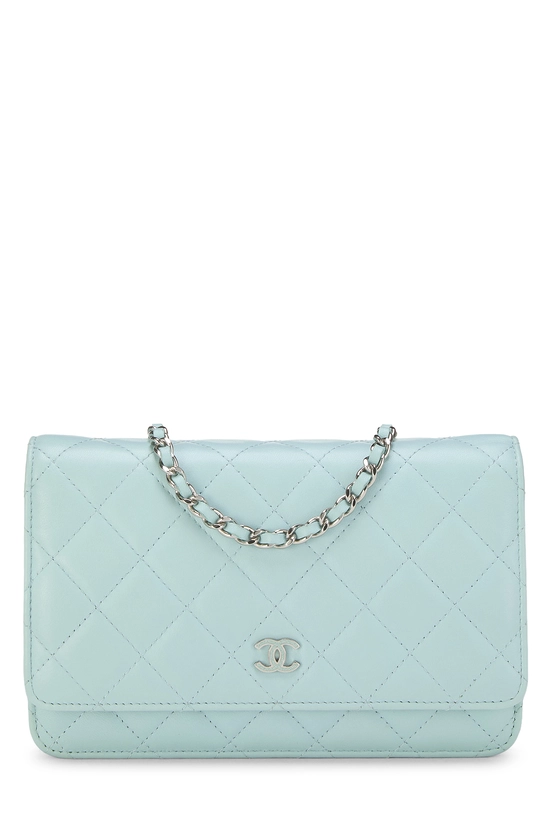 Blue Quilted Lambskin Classic Wallet On Chain (WOC), , large image number 0