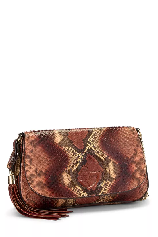 Multicolor Python Soho Chain Flap Crossbody, , large image number 1