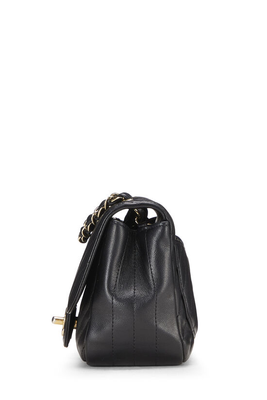 Chanel Black Chevron Lambskin Top Handle Bag Small Q6B1MV1IKH004