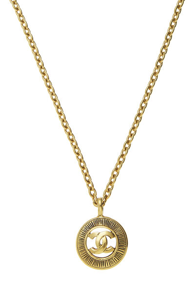 Gold 'CC' Sunburst Necklace, , large