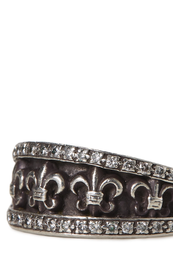 Sterling Silver Diamond Fleur-de-lis Band, , large image number 3