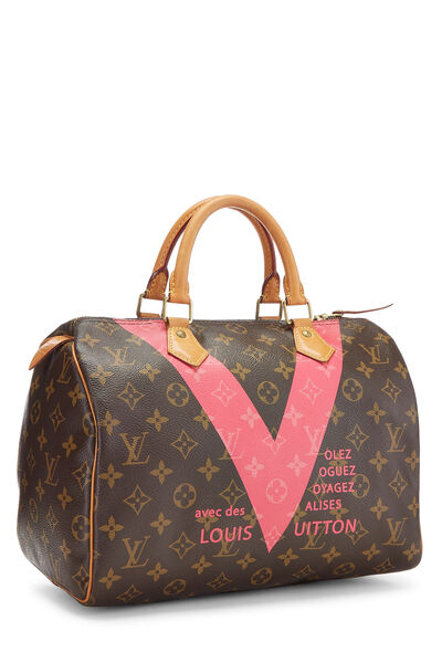Pink Monogram V Speedy 30, , large