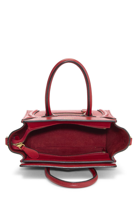 Red Drummed Calfskin Luggage Nano, , large image number 5