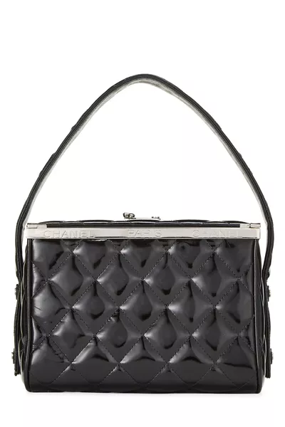 Chanel Black Patent Leather Box Bag