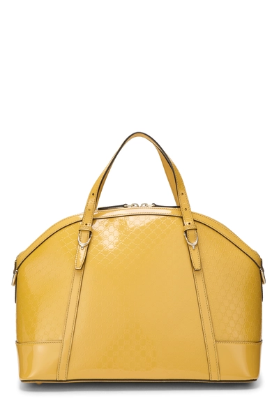 Yellow Patent Microguccissima Nice Top Handle Bag Medium