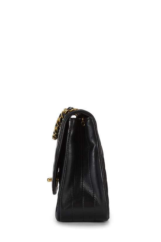 Black Quilted Lambskin Round Flap Small, , large image number 2