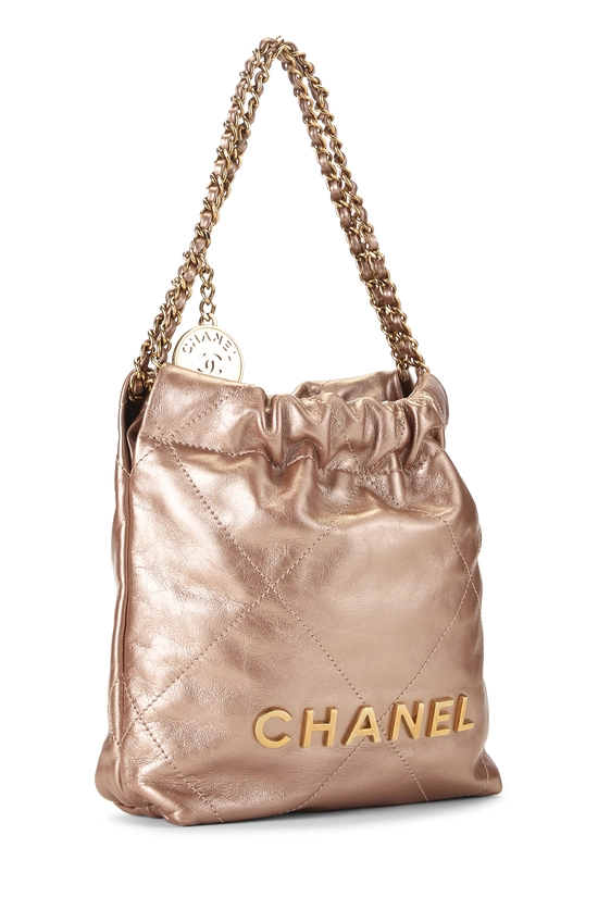 Copper Pink Calfskin Chanel 22 Hobo Mini, , large image number 1