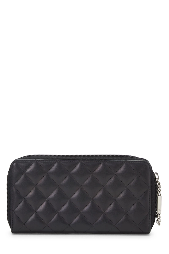 Black Quilted Calfskin Cambon Zip-Around Wallet, , large image number 2