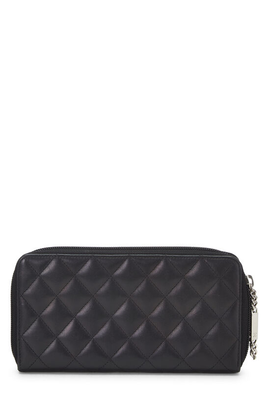 Black Quilted Calfskin Cambon Zip-Around Wallet, , large image number 2