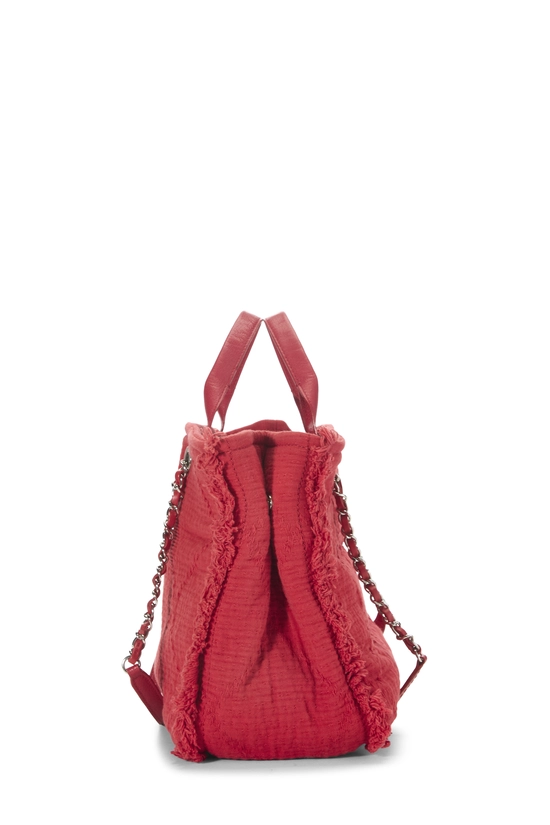 Red Canvas Double Face Shopping Tote Medium, , large image number 2