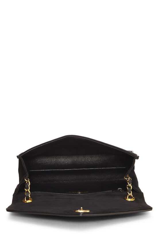 Black Suede Triborder Envelope Flap Shoulder Bag Small , , large image number 5